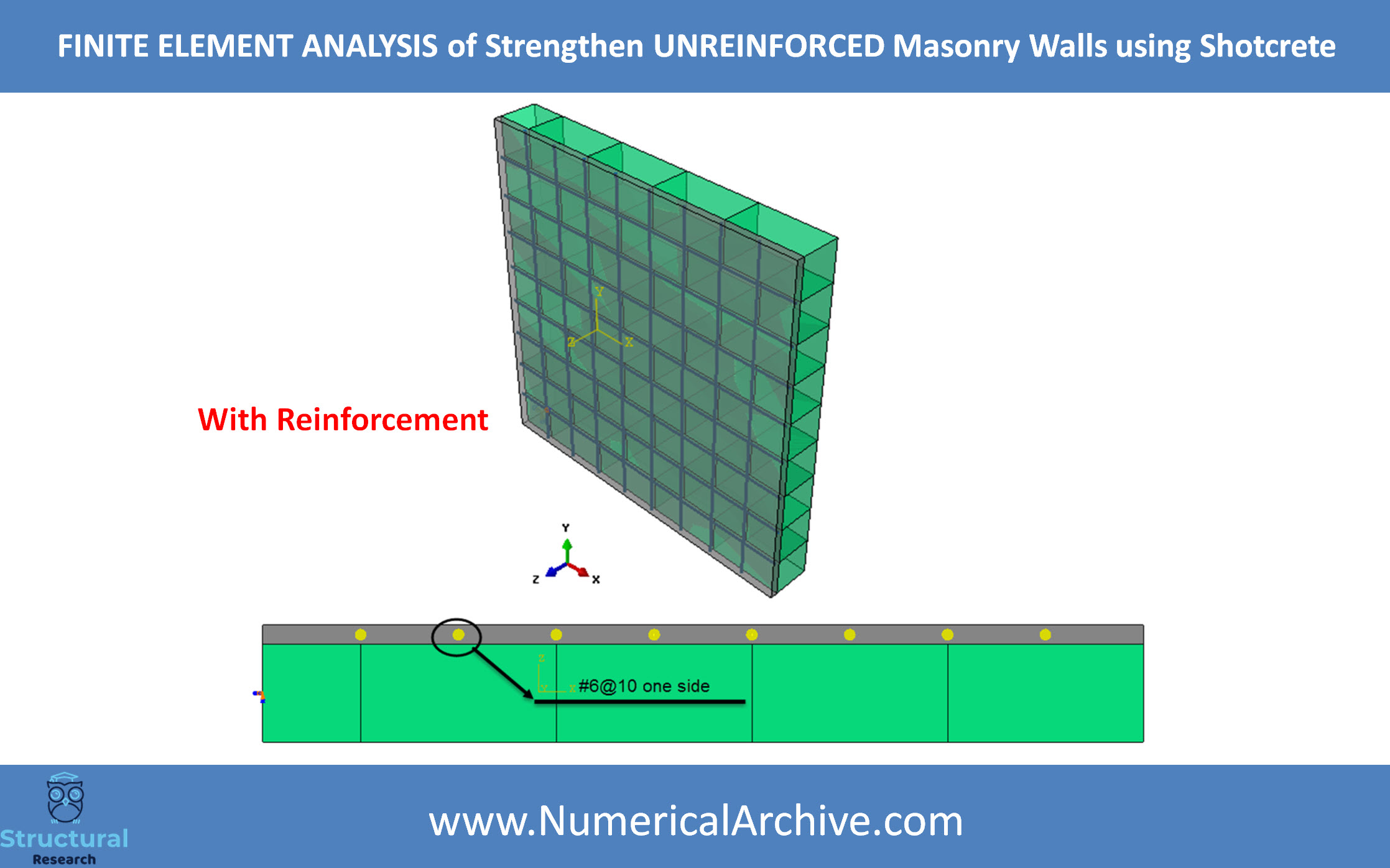 Shotcrete Strengthening of Unreinforced Masonry Walls — ABAQUS Video Tutorial thumbnail 3