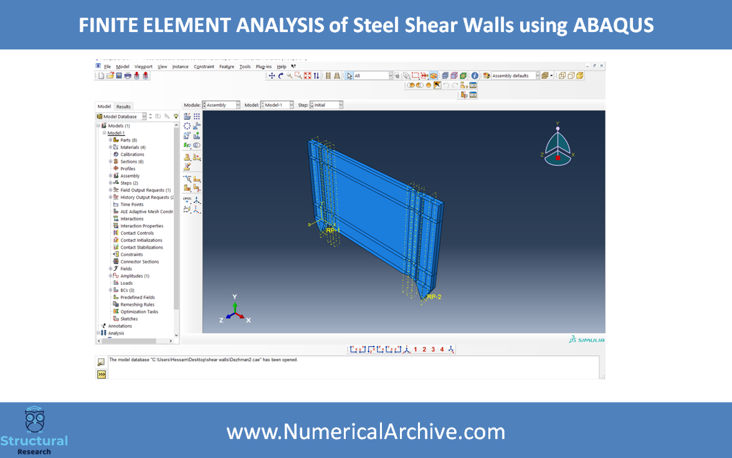 Finite Element Analysis of a Steel Plate Shear Wall — ABAQUS Video Tutorial thumbnail 3