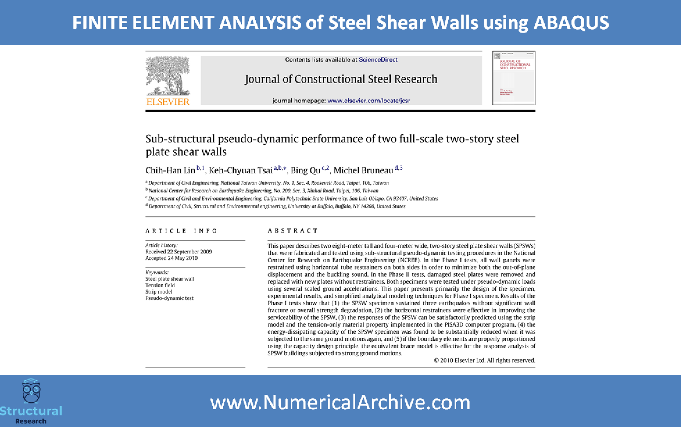 Finite Element Analysis of a Steel Plate Shear Wall — ABAQUS Video Tutorial thumbnail 4